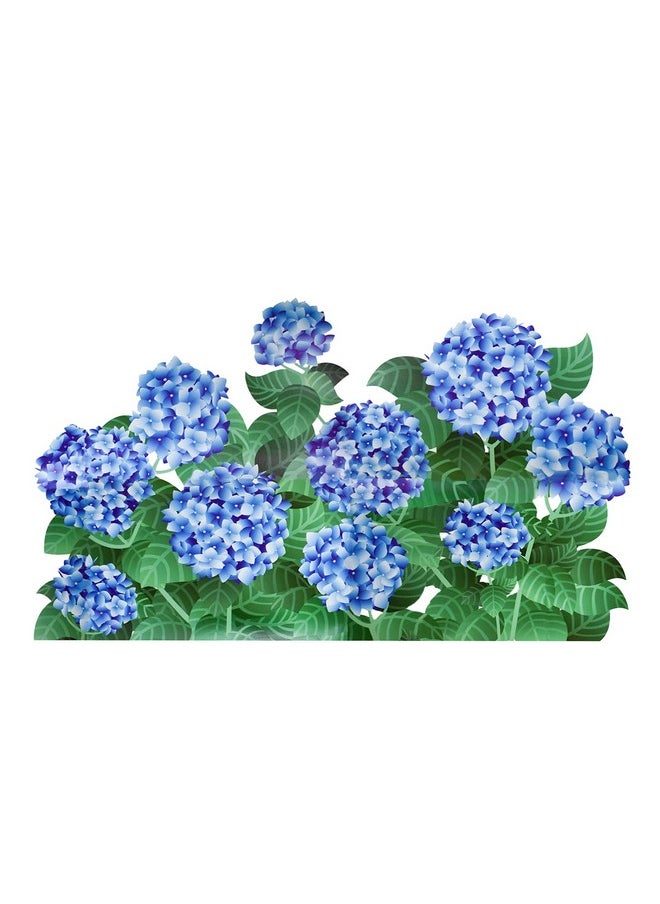 Maydahui - Blue Hydrangea Flower Wall Decals Green Leaf Floral Wall Stickers (21.6X35.4Inch) Removable Peel And Stick Art Murals Decor For Kids Bedroom Living Room Tv Sofa Headboard Background - Image 1