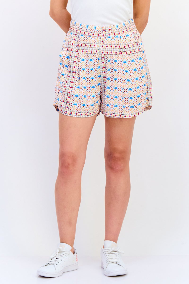 ONLY Women Allover Print Basic Shorts, Multicolor - Image 1