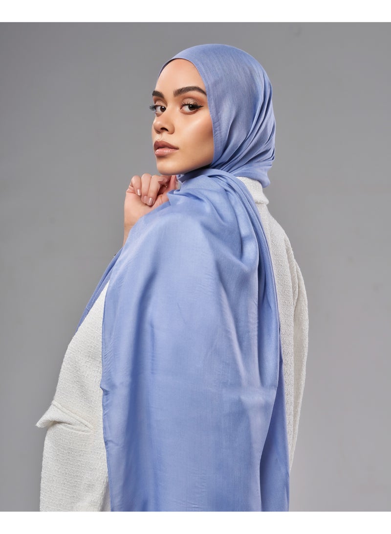 Lavezzi Breathable Cotton Modal Hijab Scarf For Women - Women Solid Color Head Scarf Wrap - Light Blue - Image 1