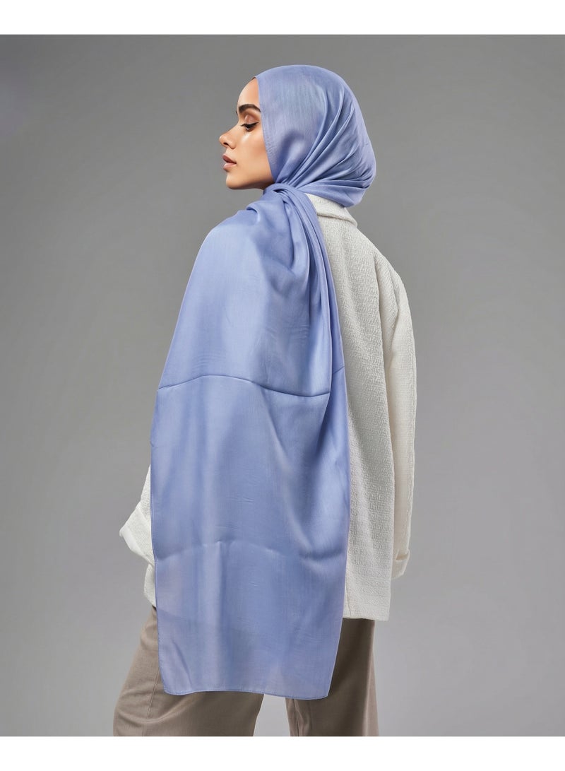 Lavezzi Breathable Cotton Modal Hijab Scarf For Women - Women Solid Color Head Scarf Wrap - Light Blue - Image 4