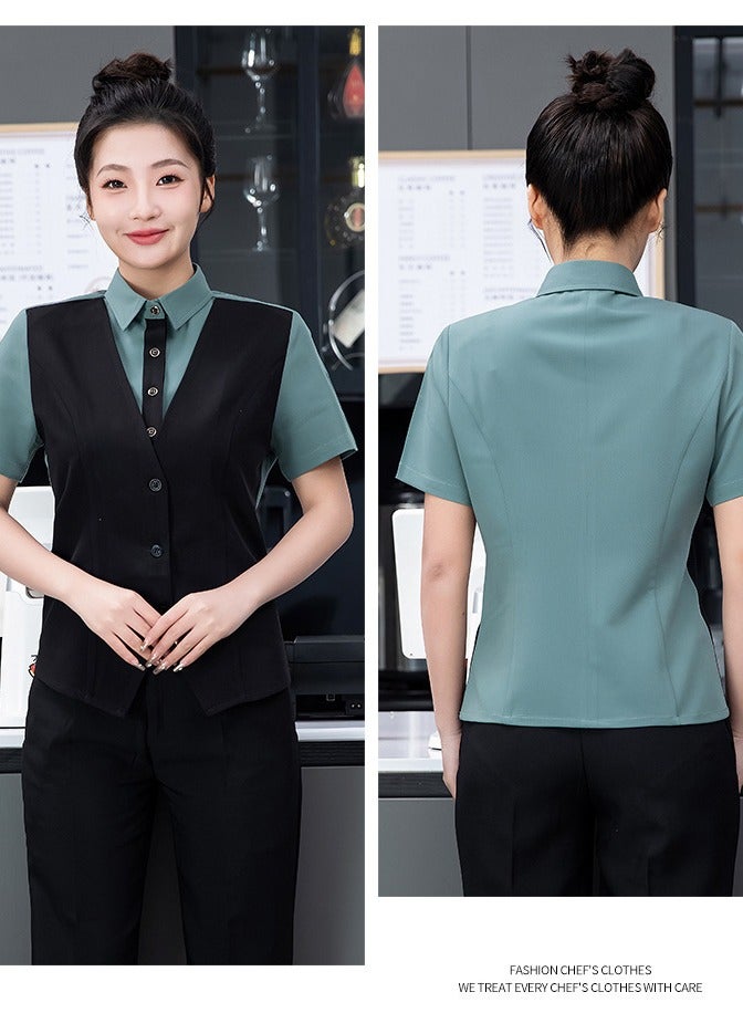 Gasin Waiter Work Clothes Short-Sleeved T-Shirt Jacket  - Image 2