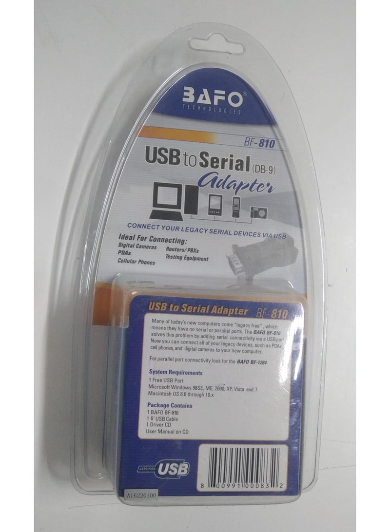 BAFO BF-810 USB to Serial (DB-9) Adapter – Connect Legacy Devices to Modern PCs - Image 2