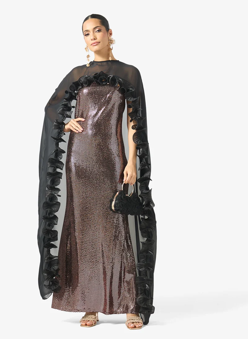 جولدن ابل Solid Sequin 2PCS Set Dress