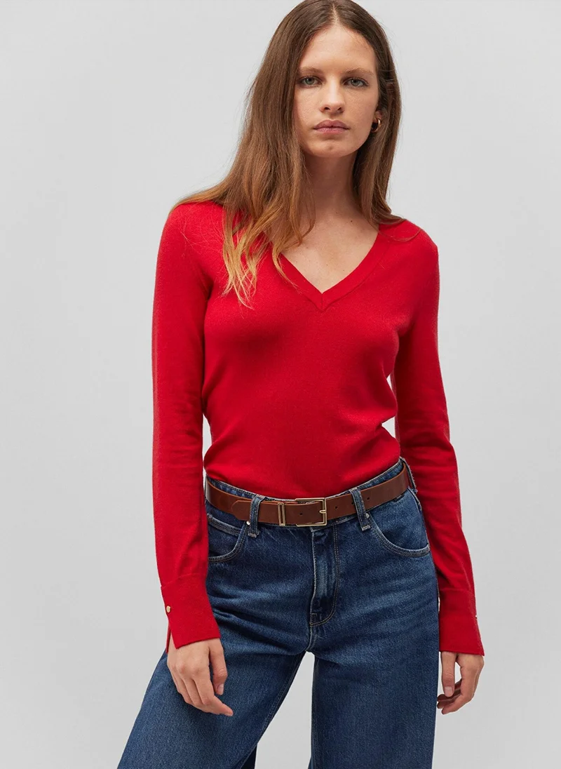 مافي V Neck Red Sweater