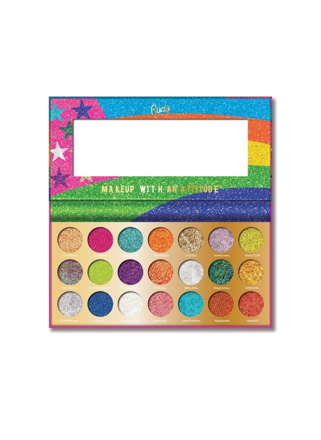 Rude - United Shades Of Glitter 21 Pressed Glitter Palette - Image 1