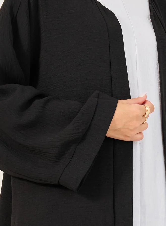تايك تو طقم عباية سادة مع فستان داخلي بدون أكمام ورقبة مستديرة من ستايلي