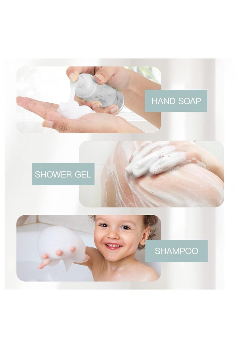 SYOSI 2oz Foam Pump Bottle, 6PCS Empty Travel Foaming Dispenser, Pump Bottle Dispenser, Mini Plastic Foam Dispenser Bottle, for Hand Soap, Lash Cleanser, Shampoo, Cosmetics Packaging, 60ml, Clear  - Image 3