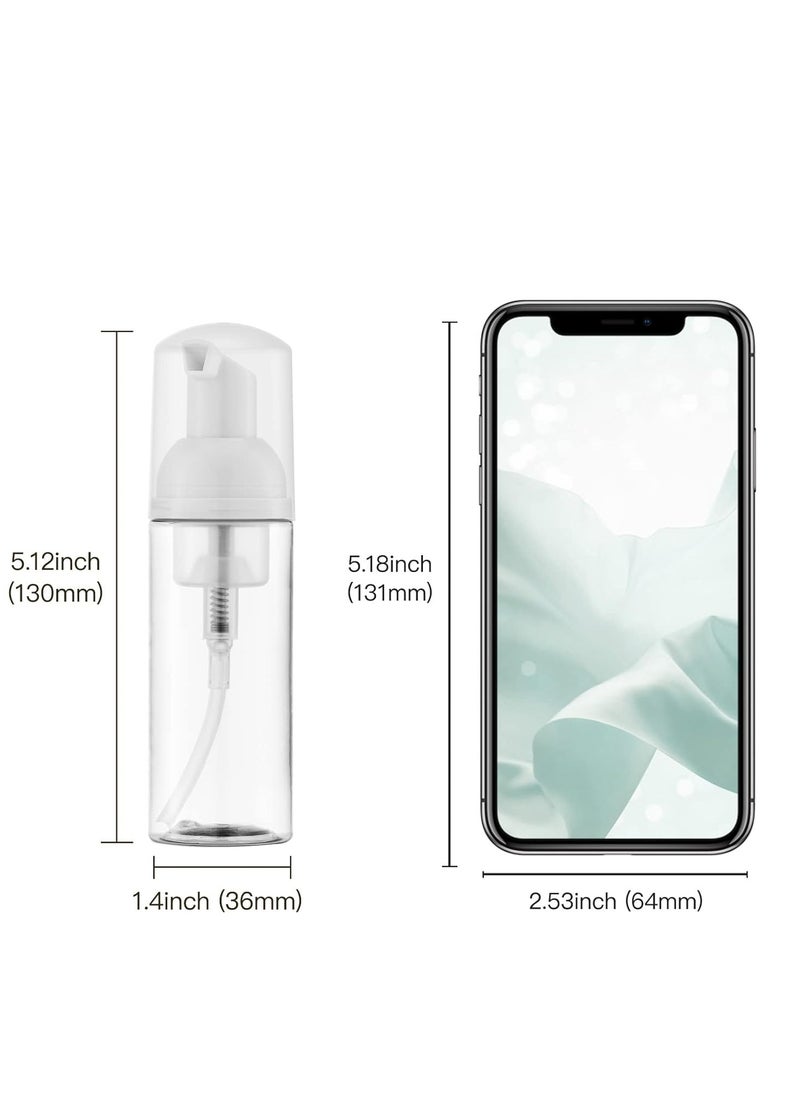 SYOSI 2oz Foam Pump Bottle, 6PCS Empty Travel Foaming Dispenser, Pump Bottle Dispenser, Mini Plastic Foam Dispenser Bottle, for Hand Soap, Lash Cleanser, Shampoo, Cosmetics Packaging, 60ml, Clear  - Image 4
