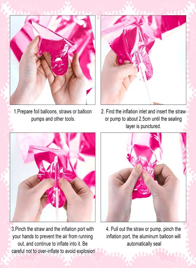 Roaring Good Time 41 PCS Im Two Cute Birthday Decoration Girl Im Two Cute Balloon Pink Number 2 Balloons Girl 2nd Birthday Decoration - Image 5