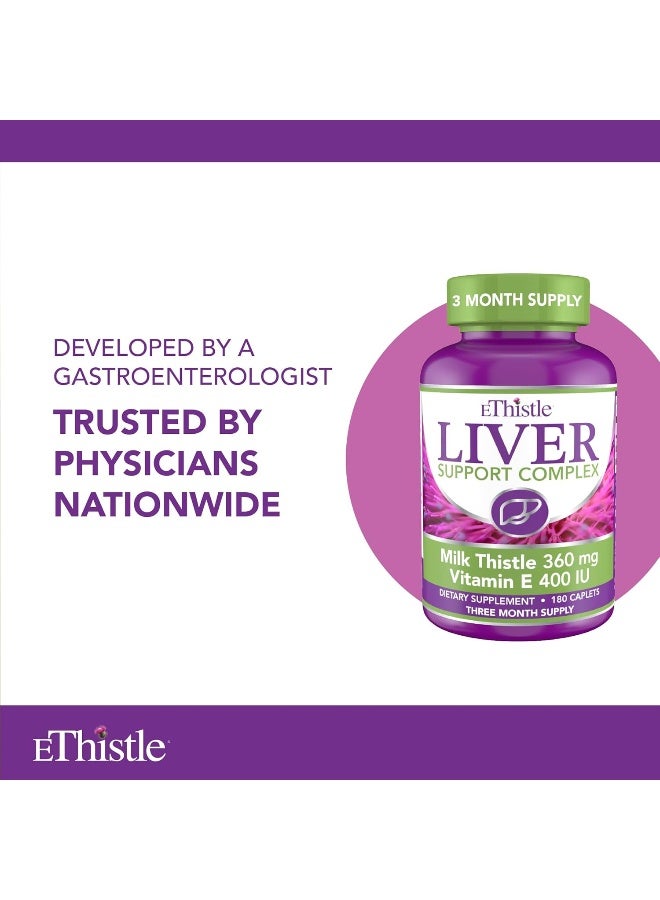 EThistle Liver Wellness Dietary Supplement, Milk Thistle & Vitamin E Liver Health Formula, Caplets 180 Count - Image 5