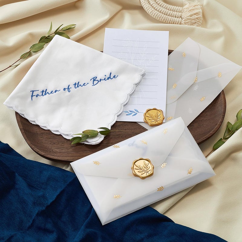 TRULIVA Father of the Bride Gifts, Dad Wedding Gift from Bride, Wedding Handkerchief, Embroidered, 12" x 12" - Image 3