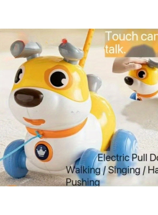 Interactive Musical Pull-Along Dog Toy | Baby Walker Assistant | Touch-Sensitive Talking Function | Singing & Walking Electronic Pet | Adjustable Height Push Rod | Leash Walking Dog Toy | Feeding Interaction Teaches Kindness | Early Education Toy | Toys for 1-3 Year Olds | Safe & Eco-Friendly Material | Flexible Anti-Tip Design | Music & Lights Stimulate Senses | Perfect Baby Walking Aid | Parent-Child Interactive Toy | 1st Birthday Gift | BPA-Free Plastic | Size 22×24×18cm | Multi-Functional Walker | Non-Slip Handle Design  - Image 3