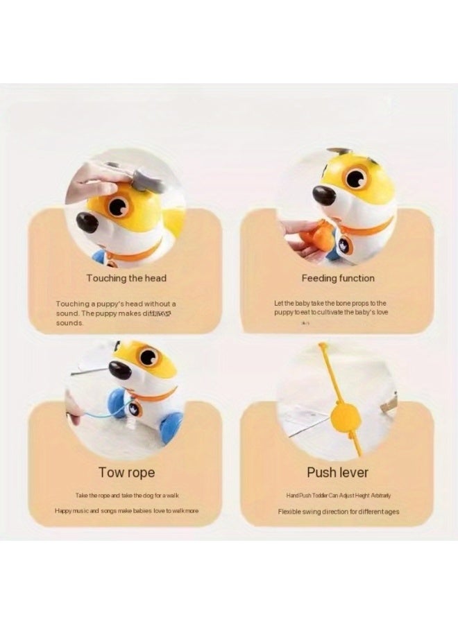 Interactive Musical Pull-Along Dog Toy | Baby Walker Assistant | Touch-Sensitive Talking Function | Singing & Walking Electronic Pet | Adjustable Height Push Rod | Leash Walking Dog Toy | Feeding Interaction Teaches Kindness | Early Education Toy | Toys for 1-3 Year Olds | Safe & Eco-Friendly Material | Flexible Anti-Tip Design | Music & Lights Stimulate Senses | Perfect Baby Walking Aid | Parent-Child Interactive Toy | 1st Birthday Gift | BPA-Free Plastic | Size 22×24×18cm | Multi-Functional Walker | Non-Slip Handle Design  - Image 5