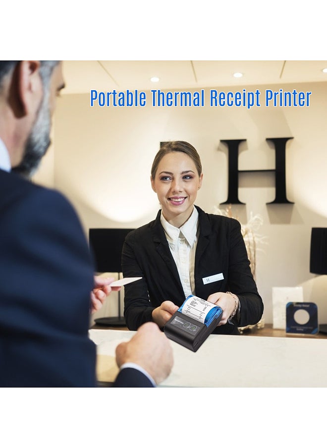 Bisofice Portable Mini Thermal Printer  2 inch Wireless USB Receipt Bill Ticket Printer with  58mm Print Paper Compatible with iOS Android Windows for Restaurant Sales Retail  - Image 2
