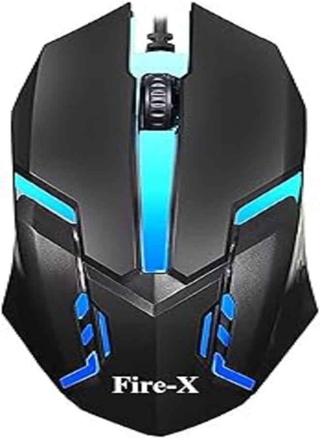 Fire.X FX-800 Optical Mouse 2.0 USB Wired For PC And Laptop Mac Or Windows Office - Black 