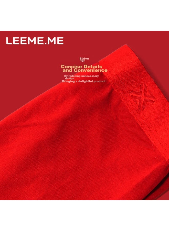 LEEME.ME Leeme.me Li Mi Red Underwear For Men, Antibacterial Breathable Zodiac Year Underwear, Boxer Briefs, Wedding Festive Underpants, Xl (180/88)  - Image 5