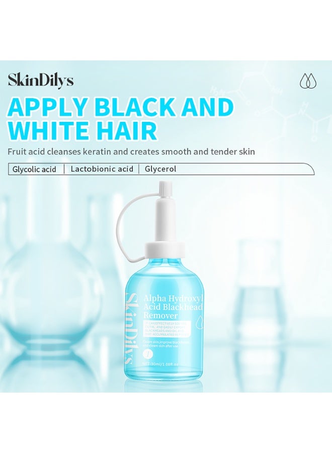 سكين ديليز SkinDilys سيروم الوجه لإزالة الرؤوس السوداء بحمض ألفا هيدروكسيل من العلامة التجارية الأسترالية 30 مل / ينعم الطبقة القرنية بلطف، ويذيب انسدادات الزيت العميقة في المسام، ويجعل بشرة الأنف ناعمة وحساسة - Image 2