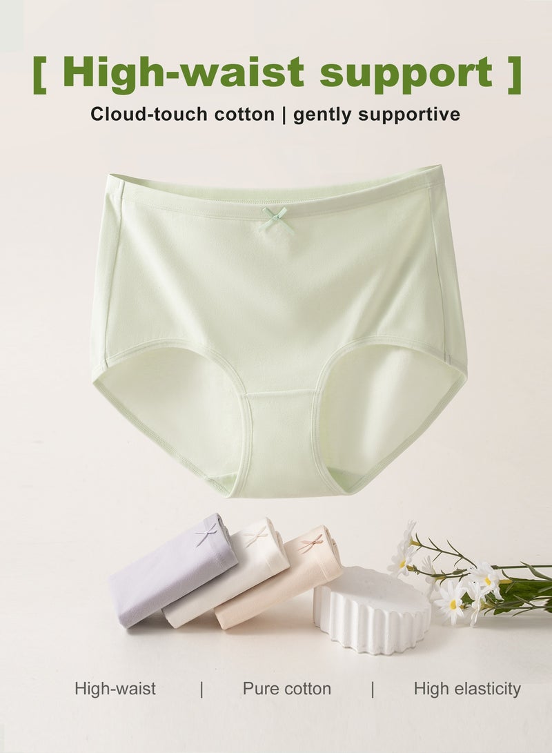 ZULY® High-waist Cotton Women's Underwear 6-Pack with 10A Antibacterial Crotch, Anti-Wedgie Design, breathable & Moisture Wicking Panties for Daily Wear in Assorted Colors - Image 5