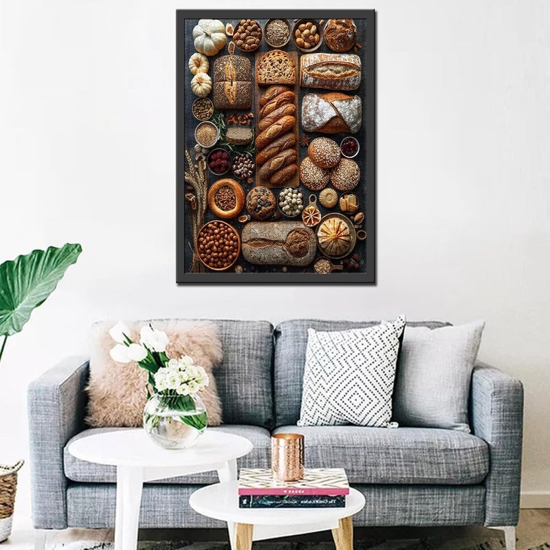 Tucocoo 1000 Piece Jigsaw Puzzles for Adults Rye Bread Painting Puzzle Muffin Baked Goods Art 27x20 inch 1000 Pieces Puzzles for Challenging Family Activity Game Colorful DIY Food Puzzle Wall Decor - Image 4