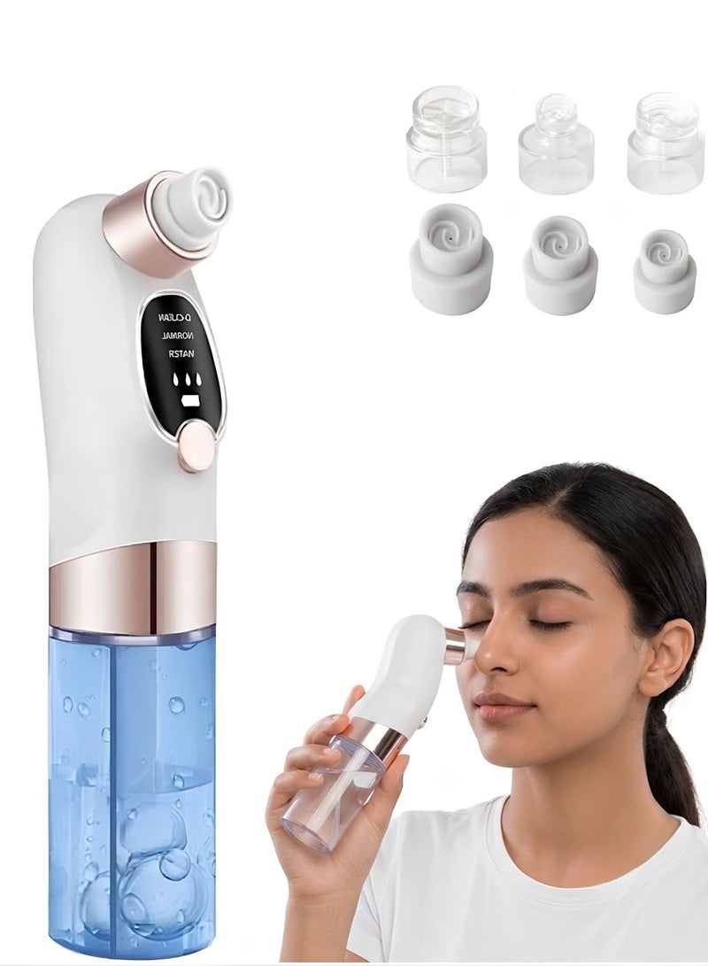 مزيل الرؤوس السوداء , جهاز تنظيف الوجه البشرة المائي بالفقاعات الدقيقة (Micro Bubble) - جهاز كهربائي لشفط الرؤوس السوداء، تنظيف المسام العميق، جهاز شفط الرؤوس السوداء المطور لتنظيف مسام الوجه - قابل للشحن إزالة حب الشباب، وتقشير وترطيب الوجه (هيدرافيشيل منزلي) - Image 5