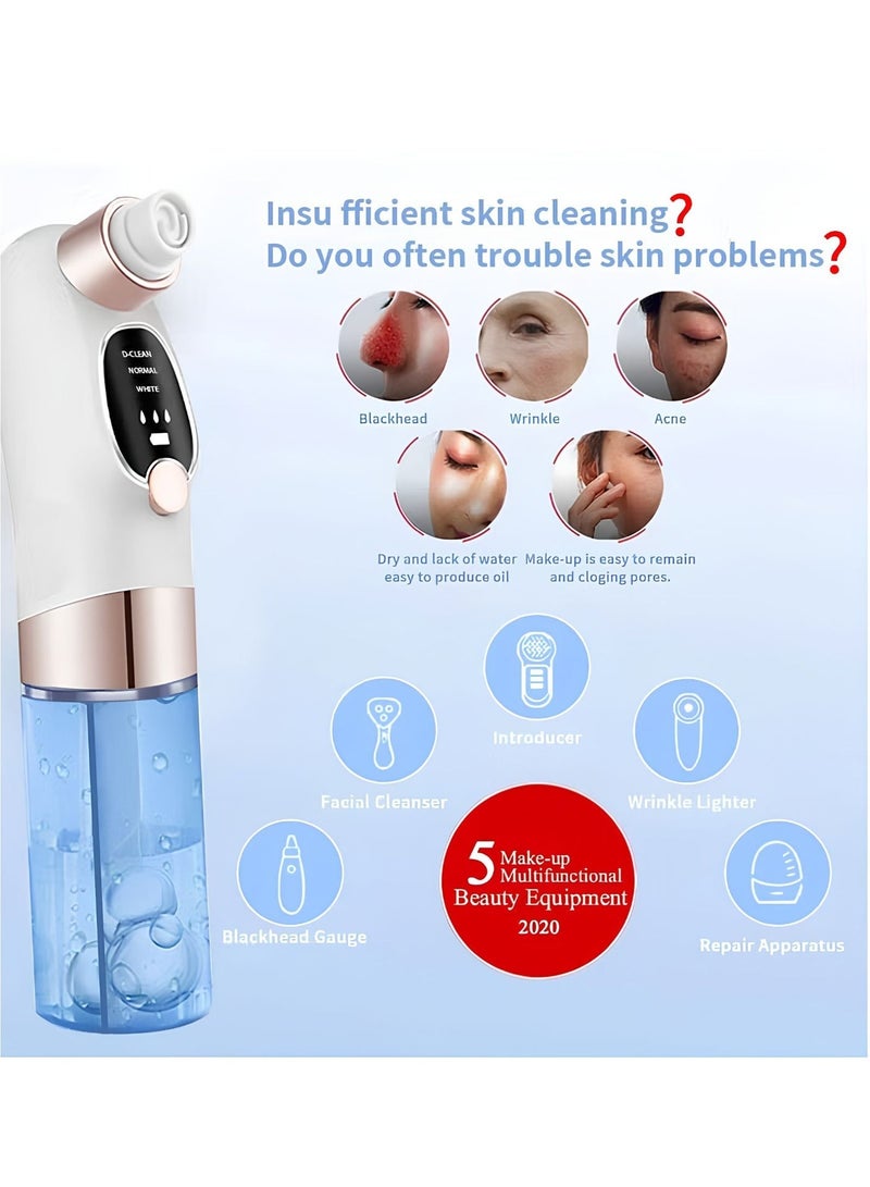 مزيل الرؤوس السوداء , جهاز تنظيف الوجه البشرة المائي بالفقاعات الدقيقة (Micro Bubble) - جهاز كهربائي لشفط الرؤوس السوداء، تنظيف المسام العميق، جهاز شفط الرؤوس السوداء المطور لتنظيف مسام الوجه - قابل للشحن إزالة حب الشباب، وتقشير وترطيب الوجه (هيدرافيشيل منزلي) - Image 3