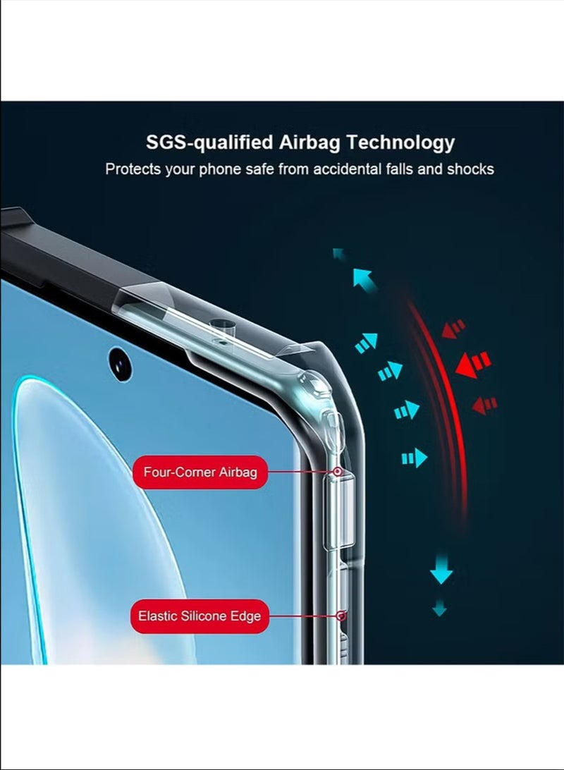 إكس ليفيل VIVO S17 / V29 5G تبو وسادة هوائية واقية من الصدمات ، مع عدسة الكاميرا حماية ، أسود شفاف مضاد بصمات الأصابع تتحرك الغطاء الخلفي ، 6.78 بوصة أصفر سليم حالة الهاتف المحمول - Image 4