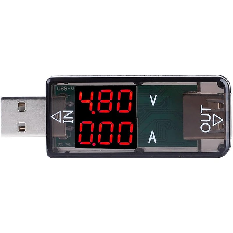 متر اختبار USB، مقياس الجهد الرقمي بالألوان، اختبار سرعة كابل الشاحن 3.2-10V 0-3A، أداة مثالية لشواحن البطاريات والهواتف (أسود) - Image 1