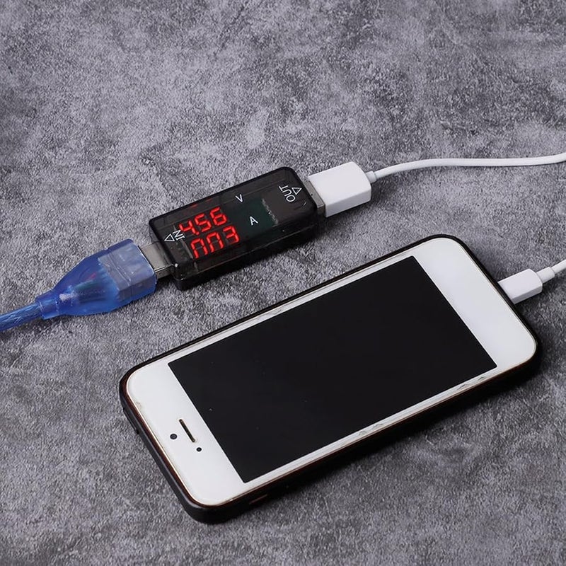 متر اختبار USB، مقياس الجهد الرقمي بالألوان، اختبار سرعة كابل الشاحن 3.2-10V 0-3A، أداة مثالية لشواحن البطاريات والهواتف (أسود) - Image 4