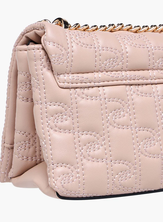 بابريكا Embossed Crossbody Bag with Chain Strap