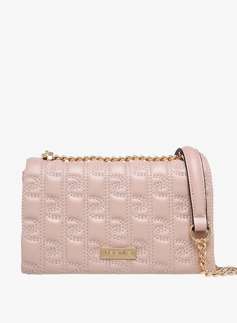 Embossed Crossbody Bag with Chain Strap