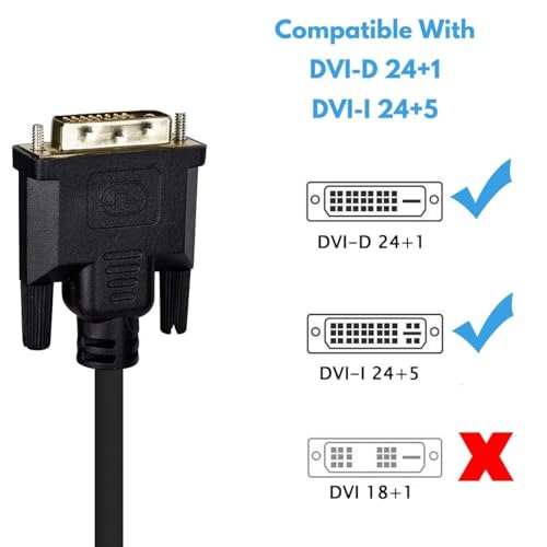 DuHeSin كابل DuHeSin من DVI إلى VGA، DVI-D 24+1 إلى VGA بطول 6 أقدام، كابل ذكر إلى ذكر مطلي بالذهب للكمبيوتر، مضيف الحاسوب، اللابتوب، بطاقة الرسوميات إلى HDTV، شاشة LG HP Dll، شاشة العرض والبروجكتور AE-1425CC - Image 2