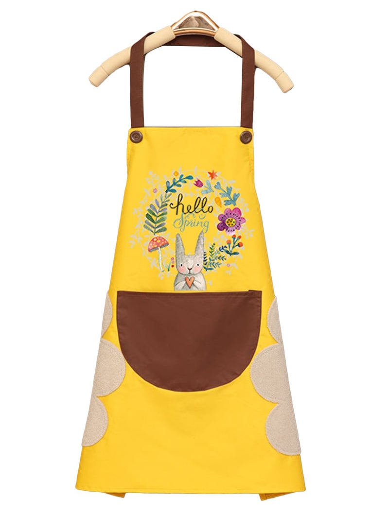 Waterproof Adjustable Kitchen Chef Apron,Yellow