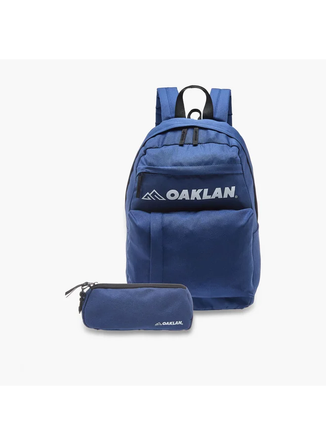 Oaklan by Shoexpress Boys Logo Print School Backpack with Pencil Pouch - 12x32x45 cm