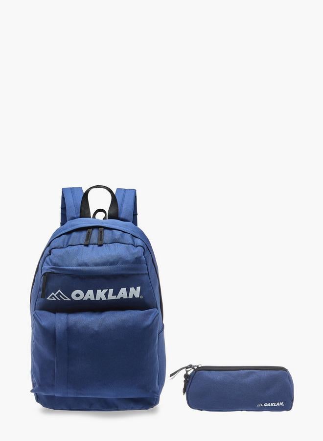 Oaklan by Shoexpress Boys Logo Print School Backpack with Pencil Pouch - 12x32x45 cm - Image 1