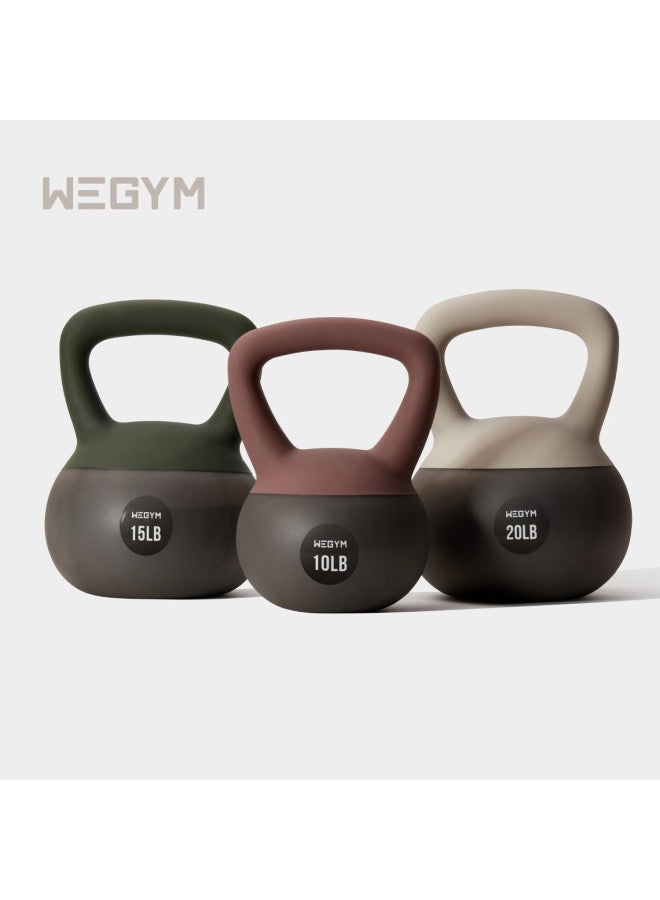Wegym Soft Kettlebell For Men And Women Home Fitness Hip Lifting Workout Shaping Kettlebell Squat Soft Base 15lbs Forest Green - Image 1