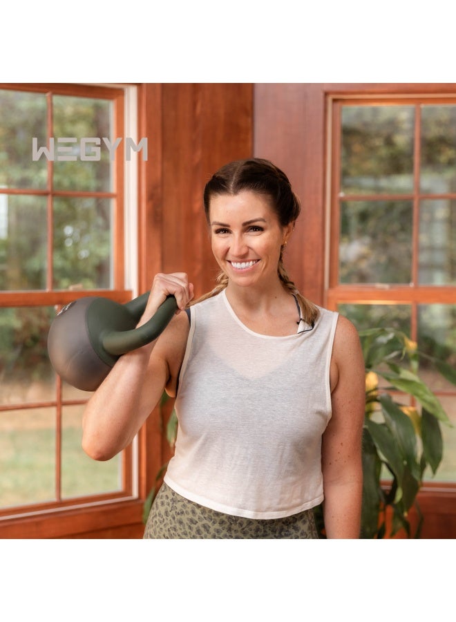 Wegym Soft Kettlebell For Men And Women Home Fitness Hip Lifting Workout Shaping Kettlebell Squat Soft Base 15lbs Forest Green - Image 5
