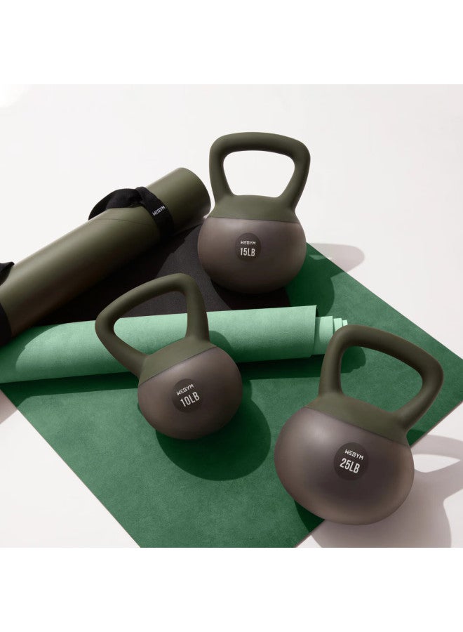 Wegym Soft Kettlebell For Men And Women Home Fitness Hip Lifting Workout Shaping Kettlebell Squat Soft Base 15lbs Forest Green - Image 3