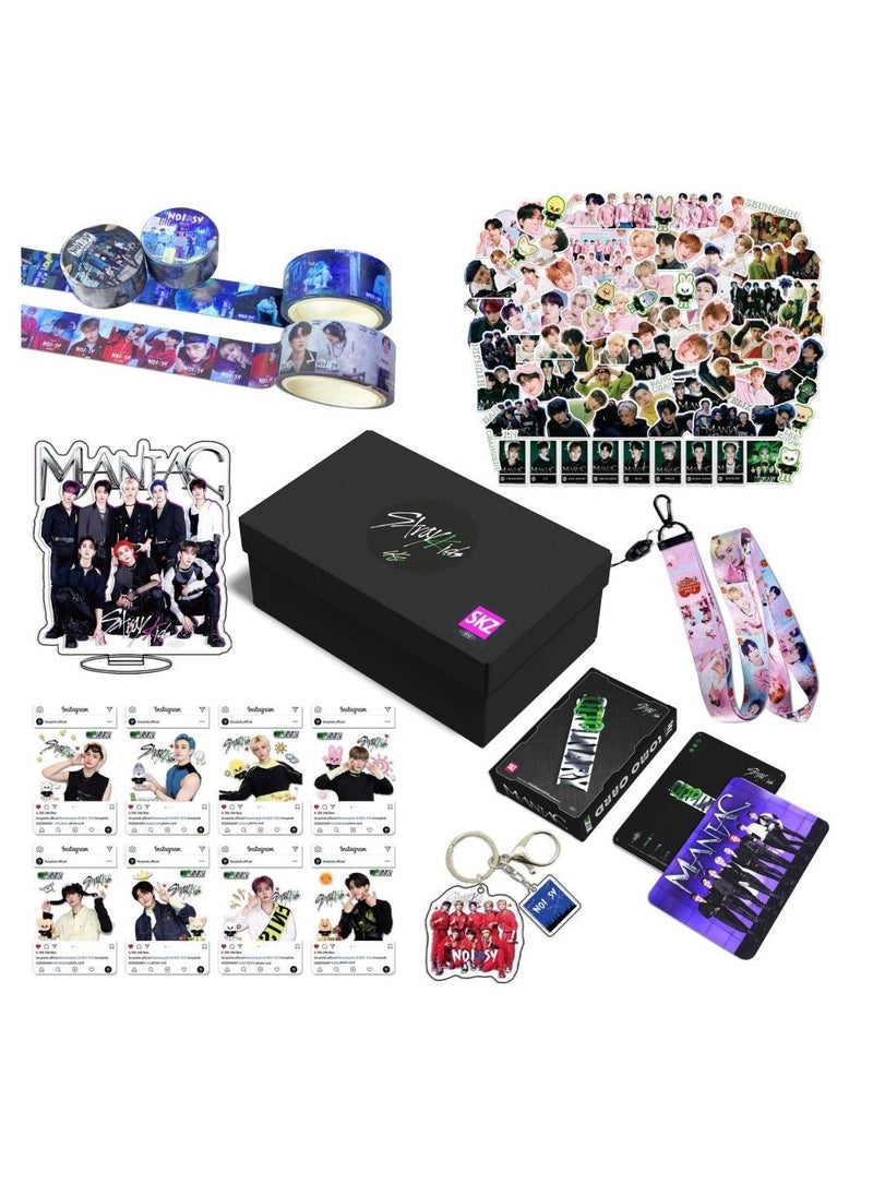 Generic Stray Kids Gift Box With Lomo Cards, Acrylic Stand, Hand Account Tape, Keychain, Lanyard, Stickers, Photo Card  - Image 2
