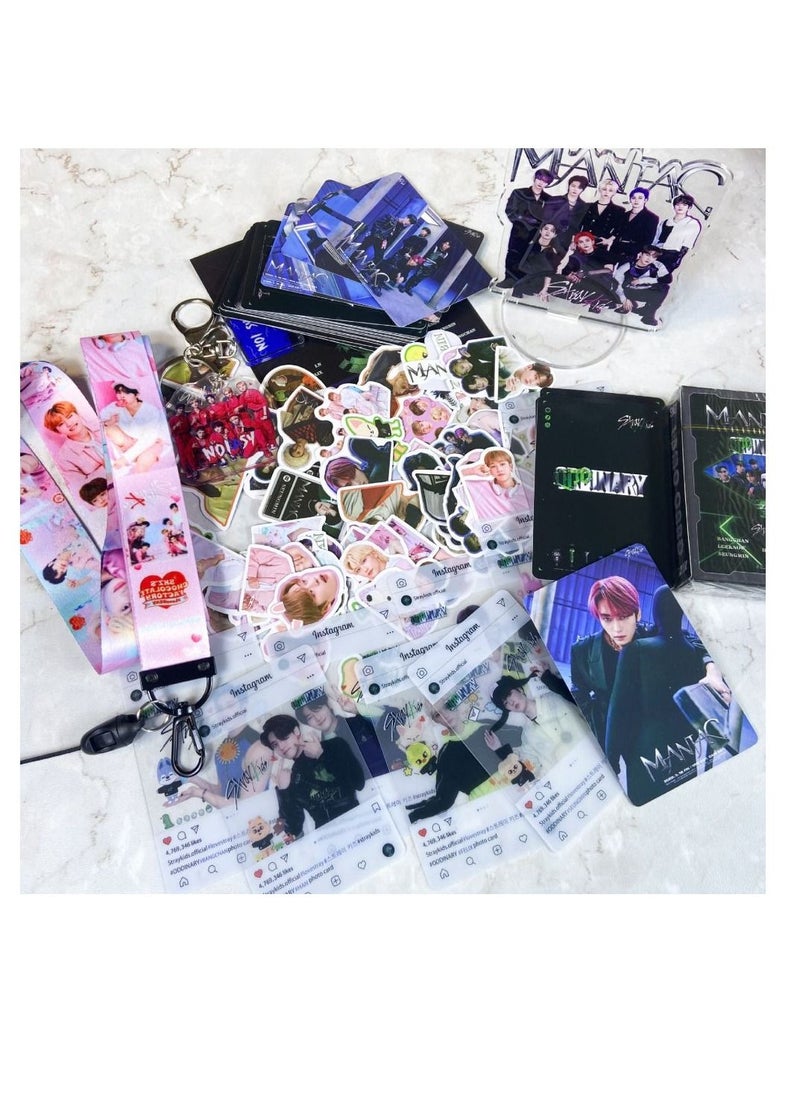 Generic Stray Kids Gift Box With Lomo Cards, Acrylic Stand, Hand Account Tape, Keychain, Lanyard, Stickers, Photo Card  - Image 3