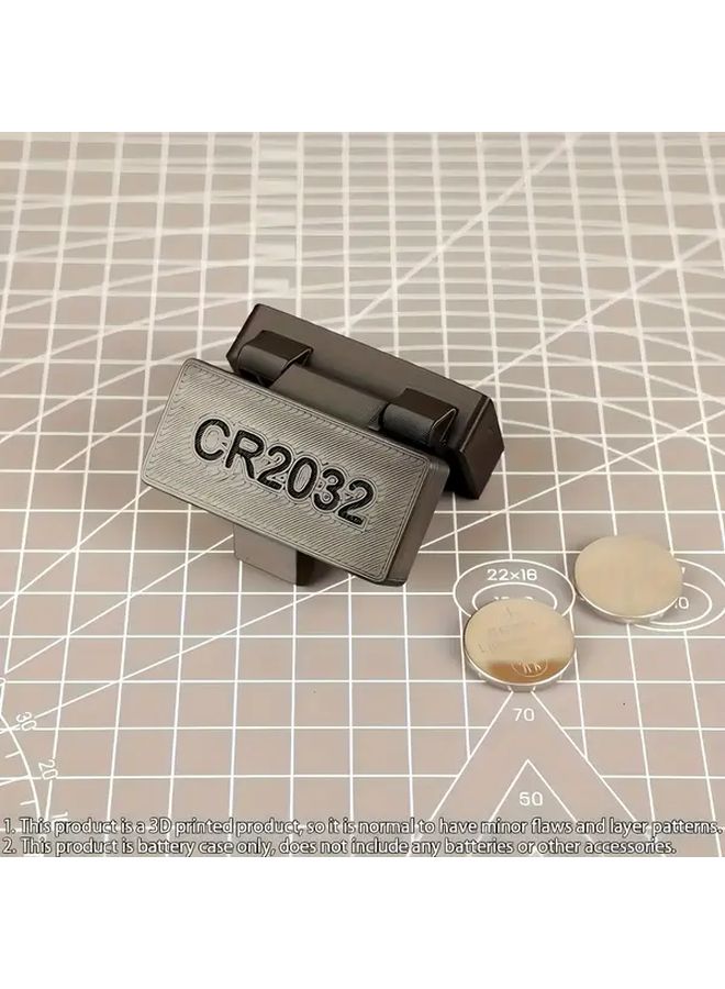 علبة تخزين محمولة من البلاستيك الأبيض لحامل بطاريات CR2032 بعشرة ثقوب، قطعتان - Image 3