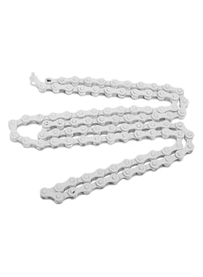 White Steel Single Speed Bike Chain for Road Mountain City Commuting Off Road - Image 1