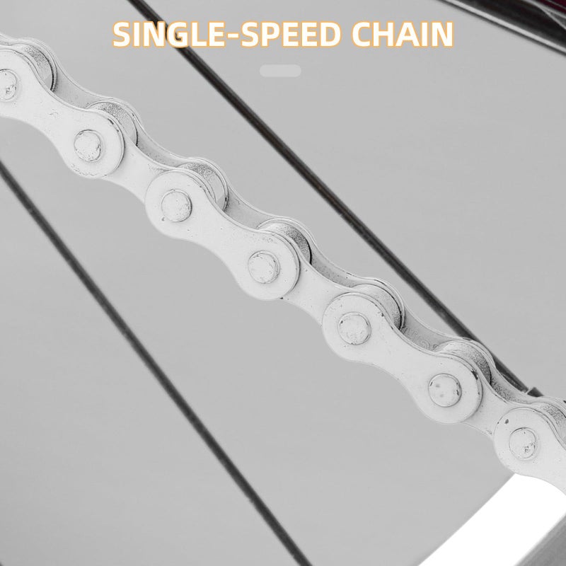 White Steel Single Speed Bike Chain for Road Mountain City Commuting Off Road - Image 4