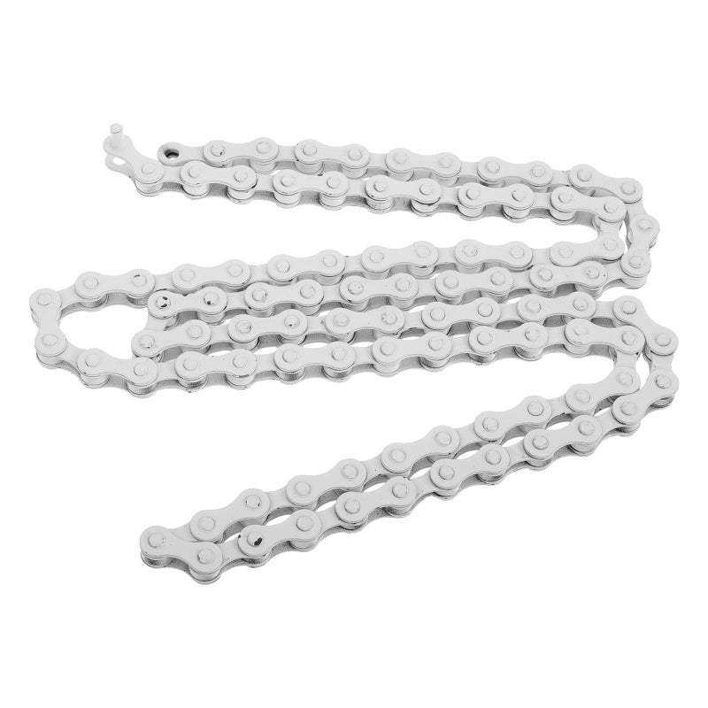 White Steel Single Speed Bike Chain for Road Mountain City Commuting Off Road - Image 2