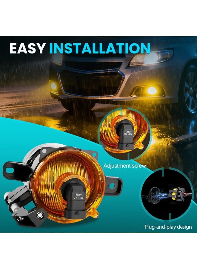 Shocklight Fog Lights Compatible with 2013 2014 2015 Chevy Malibu [2016 Chevrolet Malibu Limited] Clear Front Fog Lamp Lamps, Switch, Wiring Set With H10 12V 42W Halogen Bulbs - Image 3