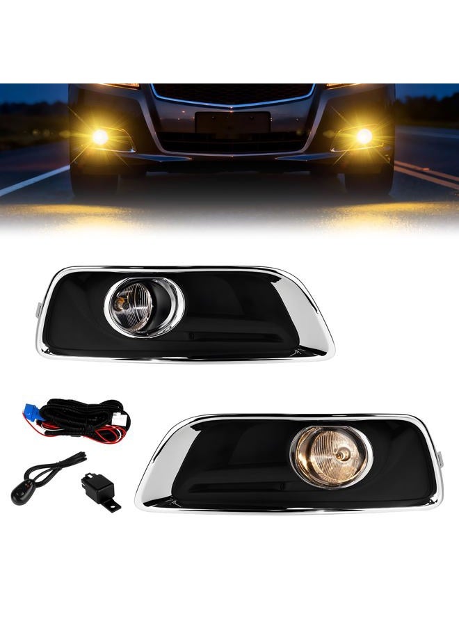 Shocklight Fog Lights Compatible with 2013 2014 2015 Chevy Malibu [2016 Chevrolet Malibu Limited] Clear Front Fog Lamp Lamps, Switch, Wiring Set With H10 12V 42W Halogen Bulbs - Image 1