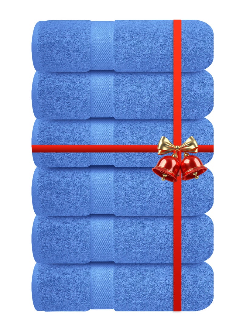 Infinitee Xclusives - Premium Blue Hand Towels - Pack of 6, 26 x 54 Inches 41cm x 71cm Bathroom Hand Towel Set, Hotel & Spa Quality Hand Towels for Bathroom, Highly Absorbent and Super Soft Bathroom Towels by Infinitee Xclusives - Image 1