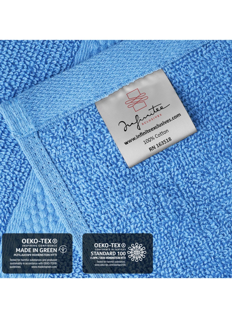 Infinitee Xclusives - Premium Blue Hand Towels - Pack of 6, 26 x 54 Inches 41cm x 71cm Bathroom Hand Towel Set, Hotel & Spa Quality Hand Towels for Bathroom, Highly Absorbent and Super Soft Bathroom Towels by Infinitee Xclusives - Image 1