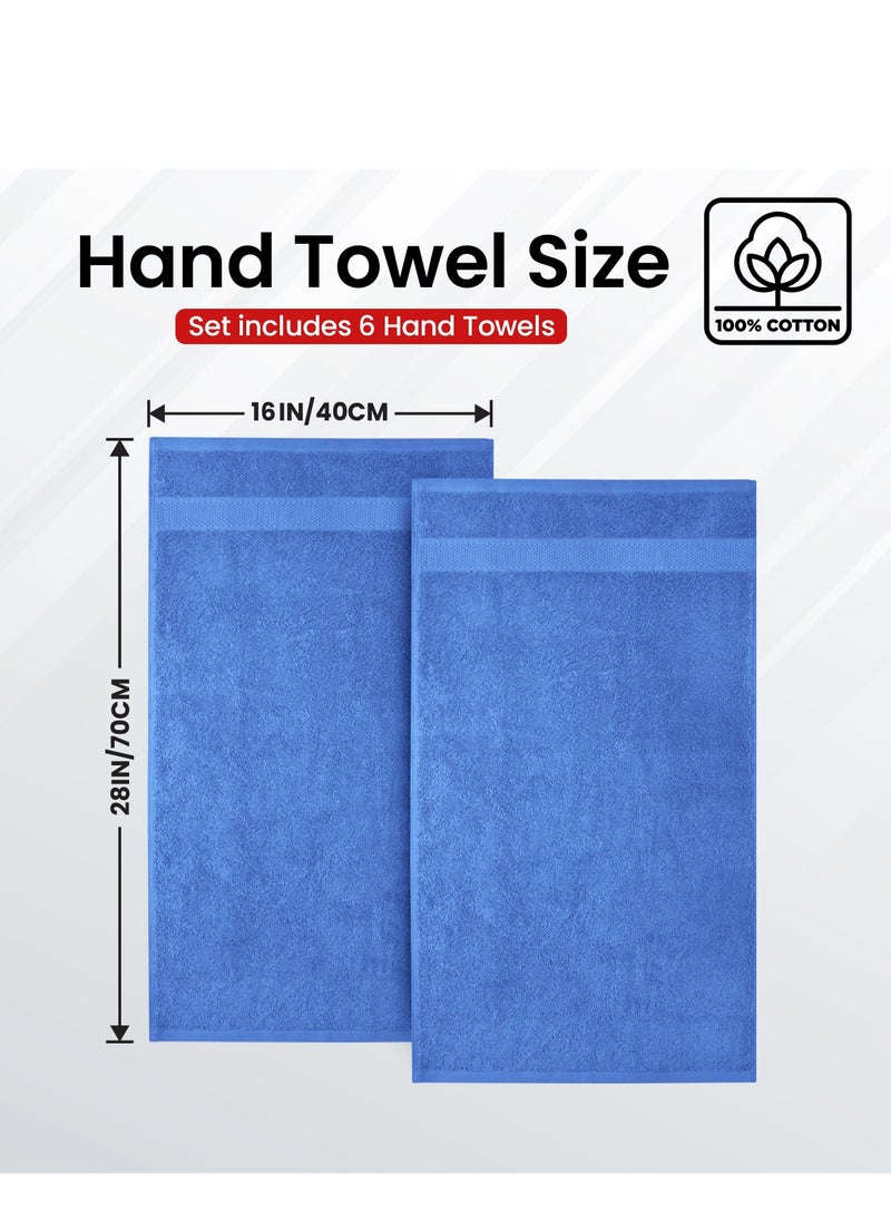 Infinitee Xclusives Premium Blue Hand Towels - Pack of 6, 26 x 54 Inches 41cm x 71cm Bathroom Hand Towel Set, Hotel & Spa Quality Hand Towels for Bathroom, Highly Absorbent and Super Soft Bathroom Towels by Infinitee Xclusives  - Image 3