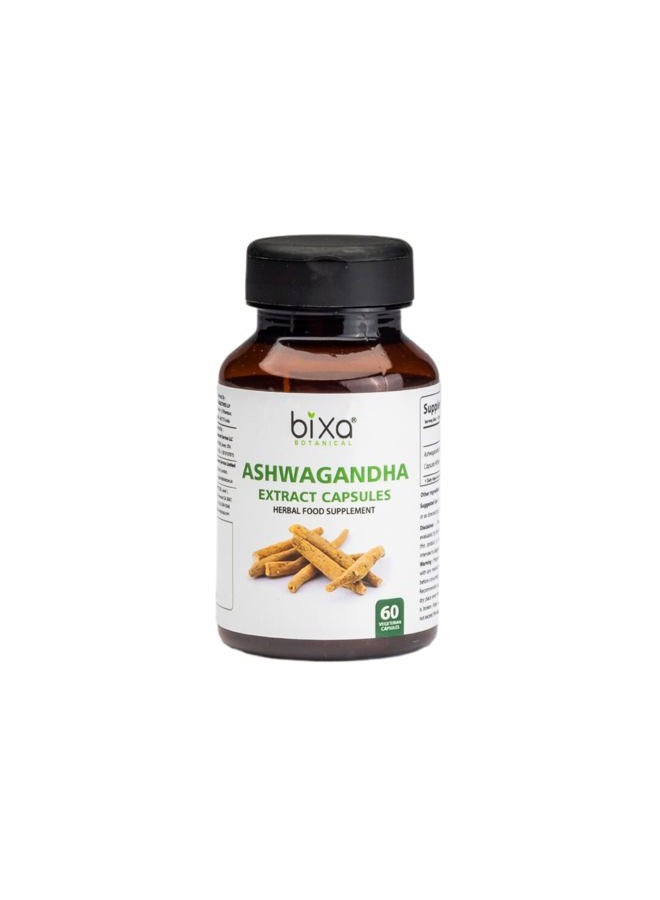 bixa BOTANICAL مستخلص الأشواغاندا (جذر ويثانيا سومنيفيرا) | الجينسنغ الهندي - أفضل منشط للطاقة ومعزز للمناعة | مكمل عشبي. (60 حبة (عبوة من 1)) - Image 1