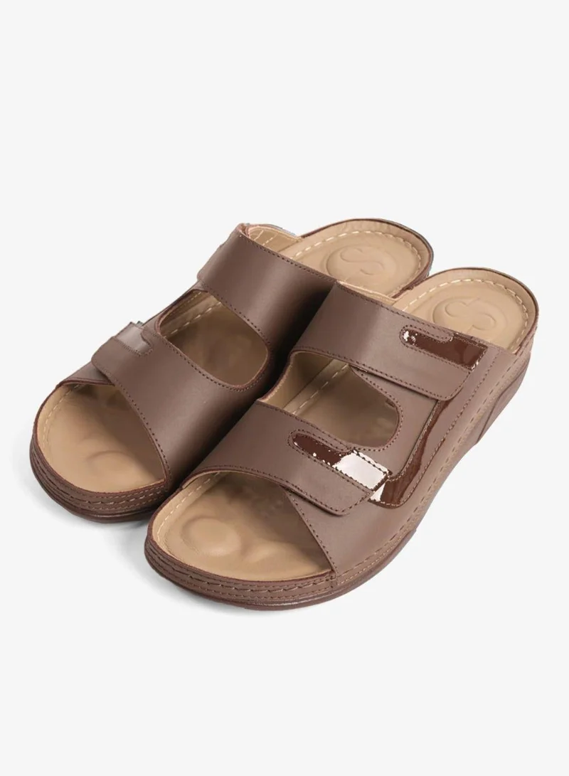 Comfort Plus  COMFORT PLUS WOMEN'S SANDALS SLEEK DESIGN WITH ADJUSTABLE STRAP BROWN for Women | Best Price UAE